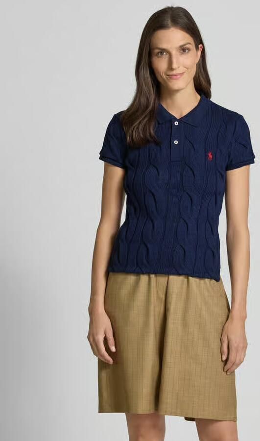 Polo Ralph Lauren Regular fit poloshirt met kabelpatroon en logostitching - Foto 2