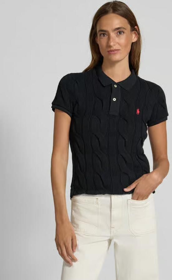 Polo Ralph Lauren Regular fit poloshirt met kabelpatroon en logostitching - Foto 2