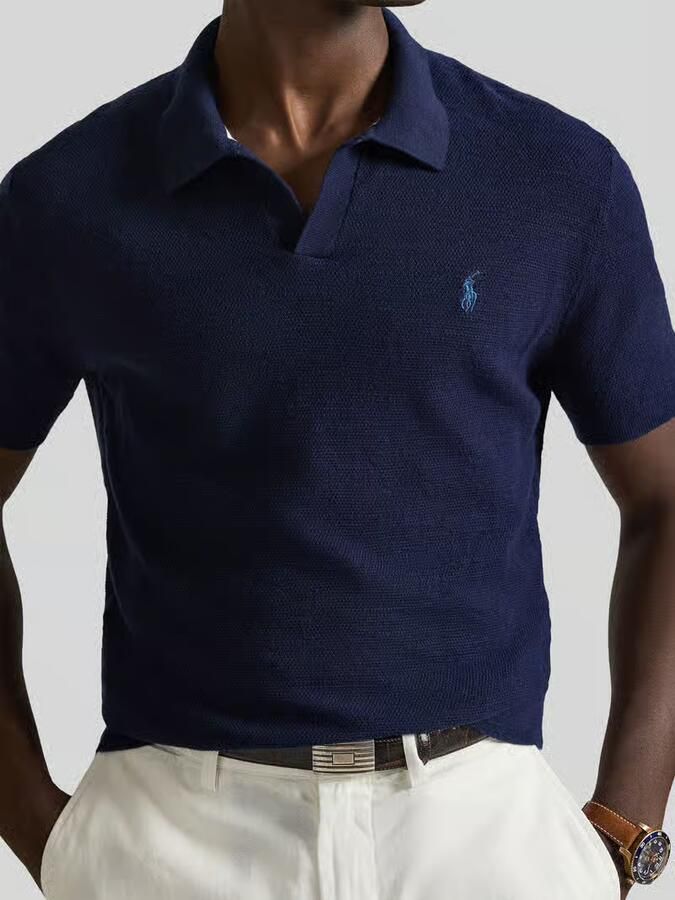 Polo Ralph Lauren regular fit poloshirt van katoen-linnenmix