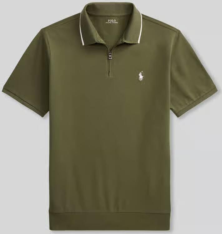 Polo Ralph Lauren regular fit poloshirt van katoenmix met ritssluiting - Foto 2