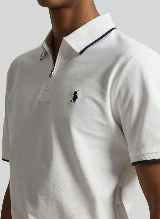 Polo Ralph Lauren regular fit poloshirt van katoenmix met ritssluiting
