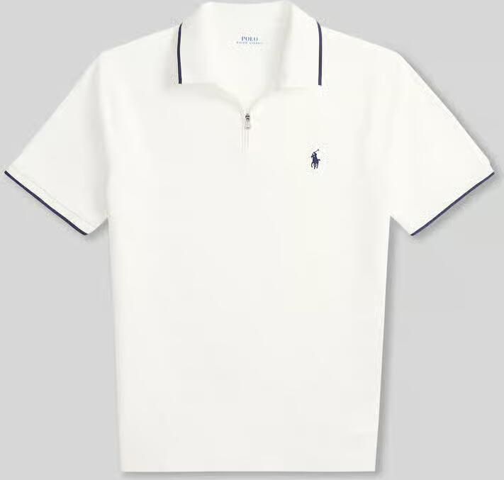 Polo Ralph Lauren regular fit poloshirt van katoenmix met ritssluiting - Foto 2
