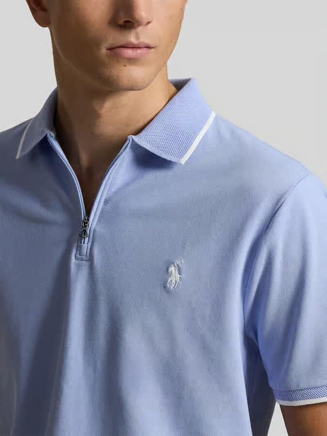 Polo Ralph Lauren regular fit poloshirt van katoenmix met ritssluiting