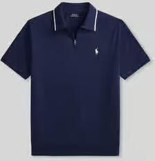 Polo Ralph Lauren regular fit poloshirt van katoenmix met ritssluiting - Foto 2