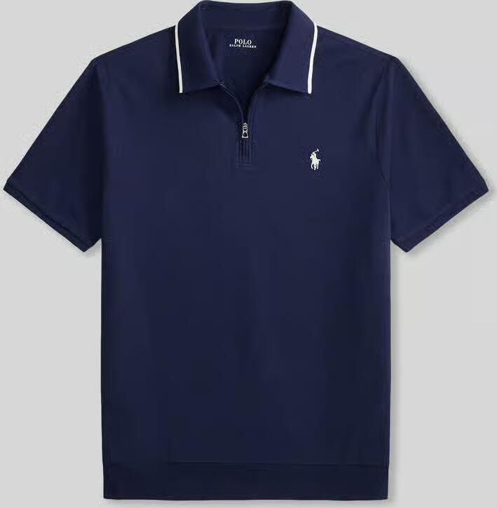 Polo Ralph Lauren regular fit poloshirt van katoenmix met ritssluiting - Foto 2