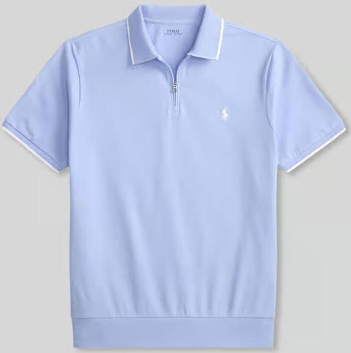Polo Ralph Lauren regular fit poloshirt van katoenmix met ritssluiting - Foto 2