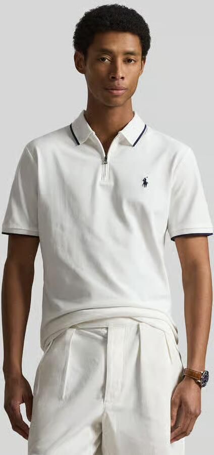 Polo Ralph Lauren regular fit poloshirt van katoenmix met ritssluiting - Foto 3
