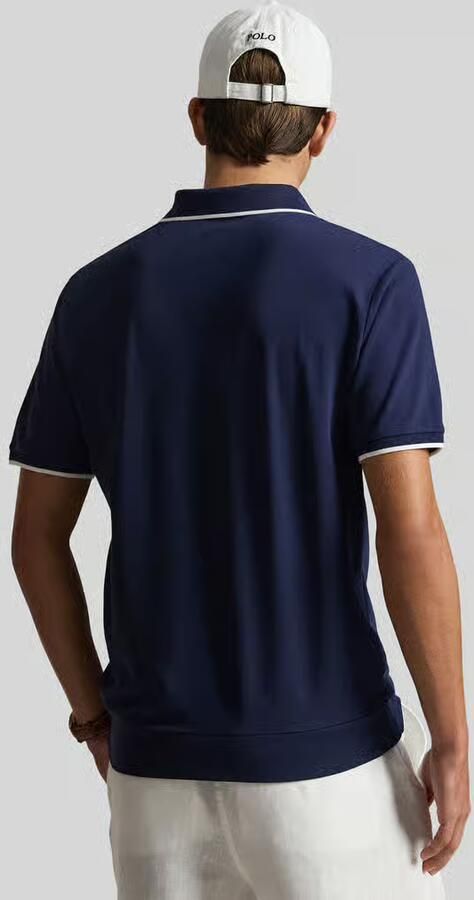 Polo Ralph Lauren regular fit poloshirt van katoenmix met ritssluiting - Foto 3
