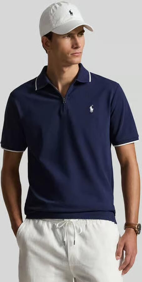 Polo Ralph Lauren regular fit poloshirt van katoenmix met ritssluiting - Foto 4
