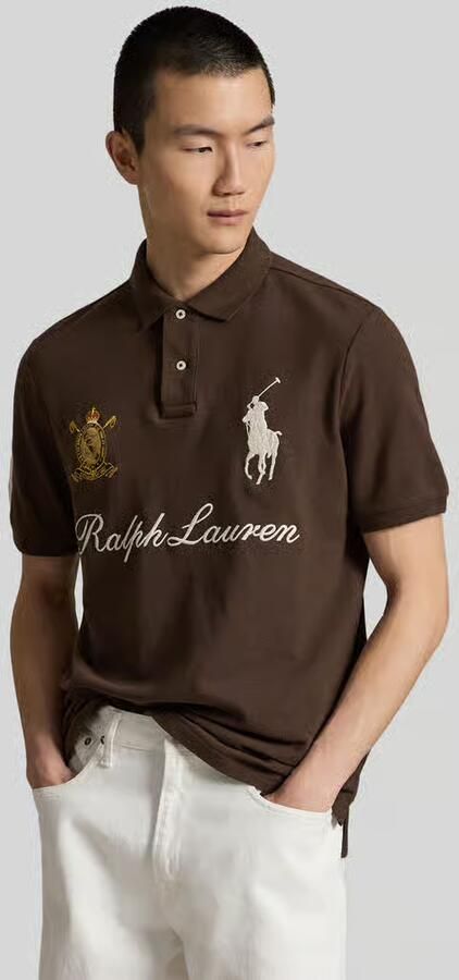 Polo Ralph Lauren regular fit poloshirt van pure katoen met patches en stitchings - Foto 3