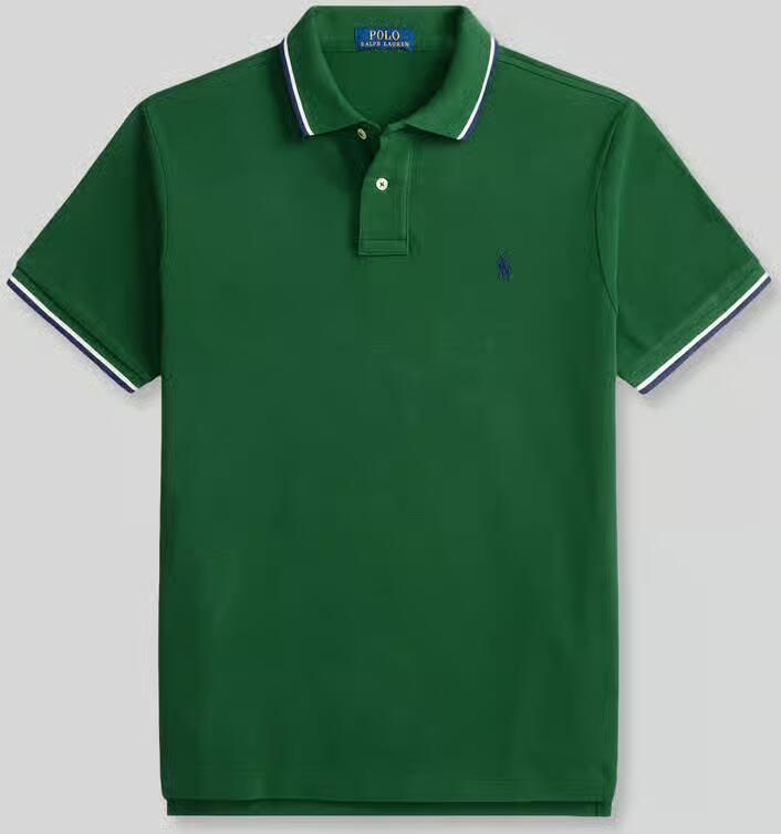 Polo Ralph Lauren Polo Shirt Korte Mouw POLO COUPE DROITE EN COTON BASIC MESH COL RAYE - Foto 2