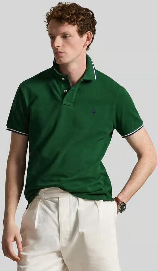 Polo Ralph Lauren Polo Shirt Korte Mouw POLO COUPE DROITE EN COTON BASIC MESH COL RAYE - Foto 2