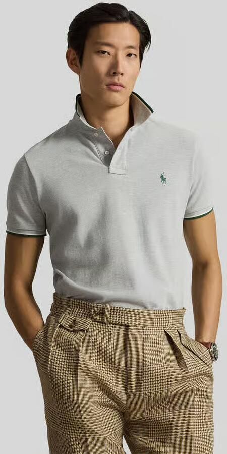 Polo Ralph Lauren Polo Shirt Korte Mouw POLO COUPE DROITE EN COTON BASIC MESH COL RAYE - Foto 4