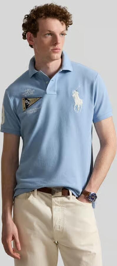 Polo Ralph Lauren regular fit poloshirt van puur katoen met stitchings - Foto 3