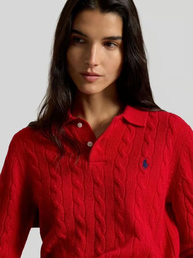 Polo Ralph Lauren Regular fit poloshirt van wolmix met kasjmier-aandeel