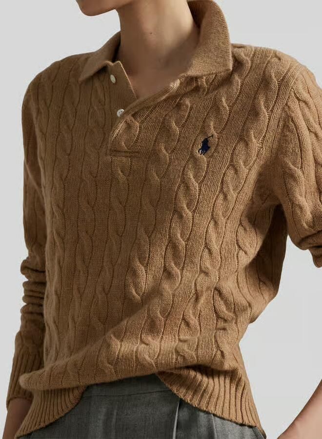 Polo Ralph Lauren Slim fit shirt met lange mouwen van wolmix met kasjmier - Foto 4