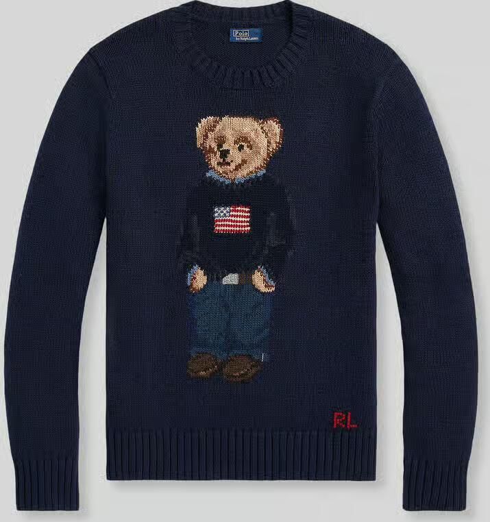 Polo Ralph Lauren Regular fit gebreide pullover van mix van katoen en linnen met Polo Bear-print - Foto 3