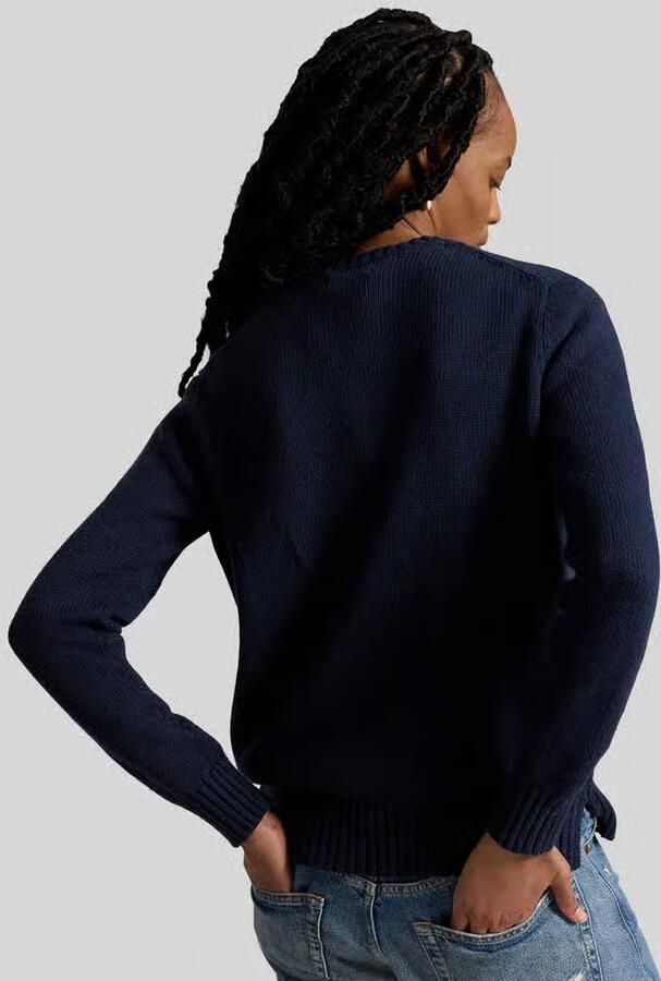 Polo Ralph Lauren Regular fit gebreide pullover van mix van katoen en linnen met Polo Bear-print - Foto 4