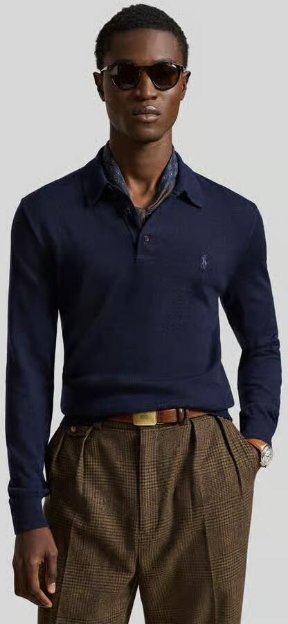 Polo Ralph Lauren Merino Grijs Paard Sweaters Blue Heren - Foto 5
