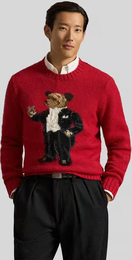 Polo Ralph Lauren Regular fit pullover van zuivere wol met polo bear-intarsia - Foto 3