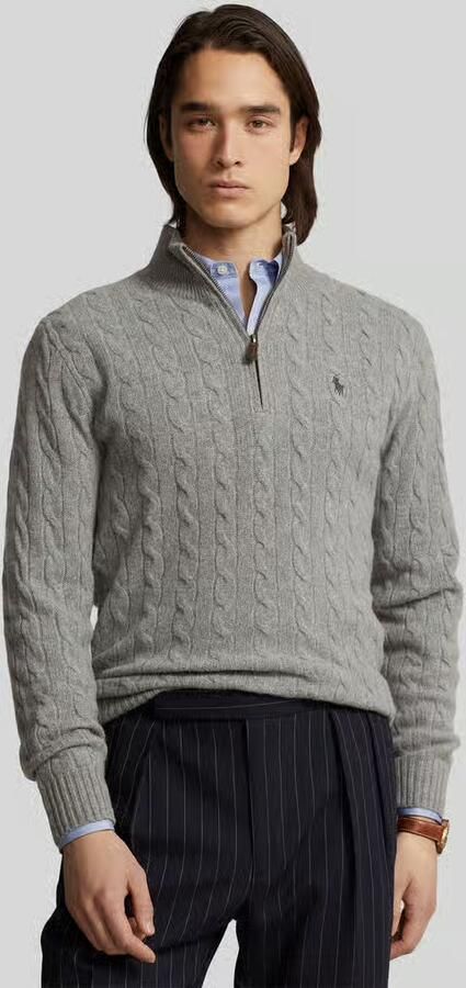 Polo Ralph Lauren Gebreide pullover van een mix van katoen en kasjmier met opstaande kraag - Foto 4
