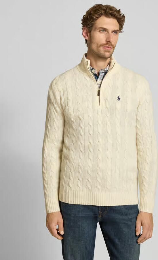 Polo Ralph Lauren Gebreide pullover van een mix van katoen en kasjmier met opstaande kraag - Foto 8