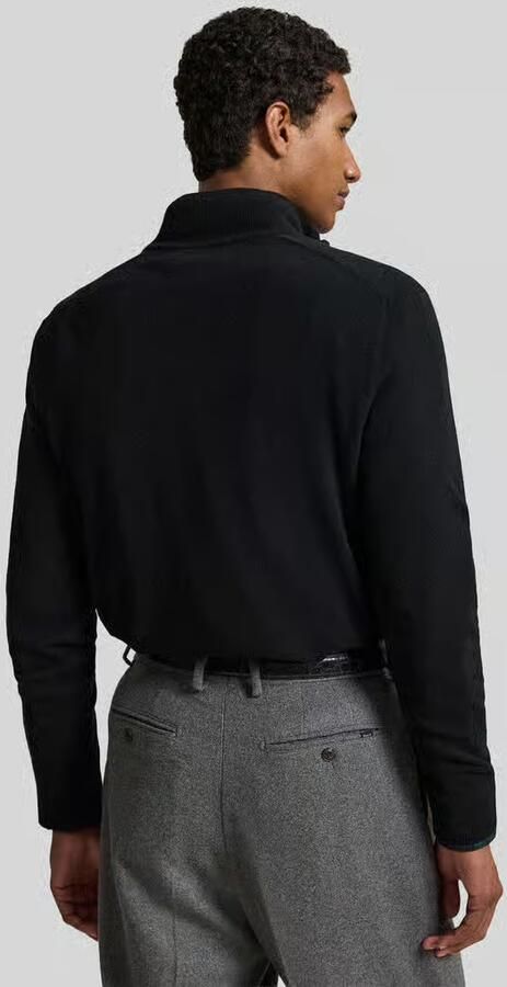 Polo Ralph Lauren Gebreide pullover van wol met opstaande kraag en ritssluiting