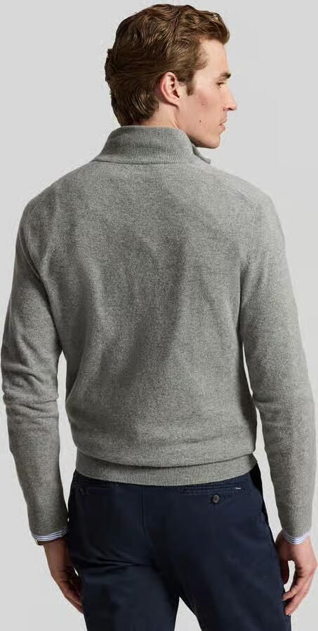 Ralph Lauren Grijze Wollen Trui met Hoge Kraag en Geborduurd Pony Logo Gray Heren - Foto 5