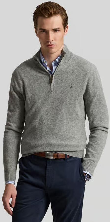 Ralph Lauren Grijze Wollen Trui met Hoge Kraag en Geborduurd Pony Logo Gray Heren - Foto 6