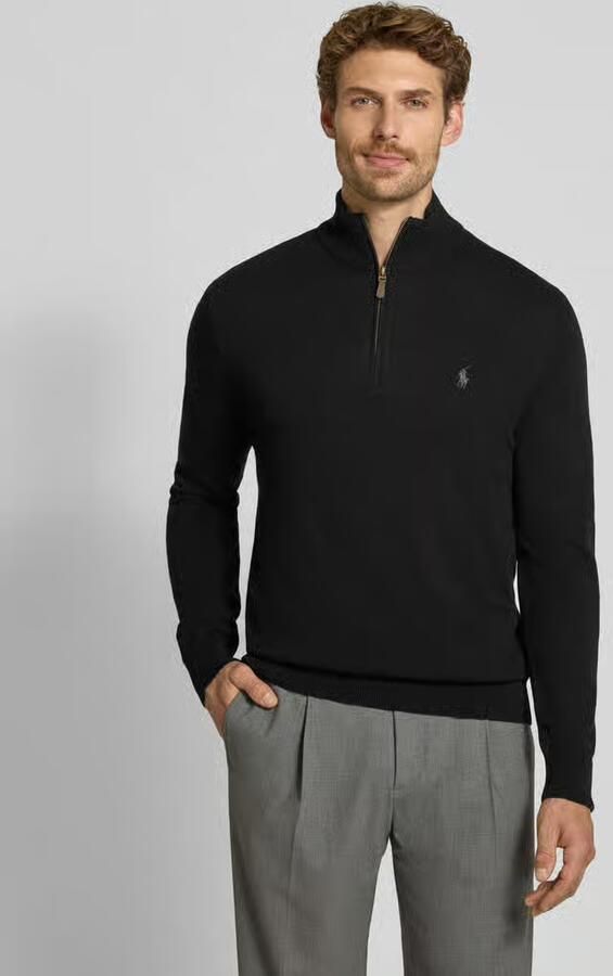 Polo Ralph Lauren Gebreide pullover van wol met opstaande kraag en ritssluiting - Foto 2