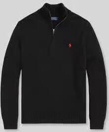 Polo Ralph Lauren Zwarte Katoenen Trui met Hoge Kraag Black Heren - Foto 6