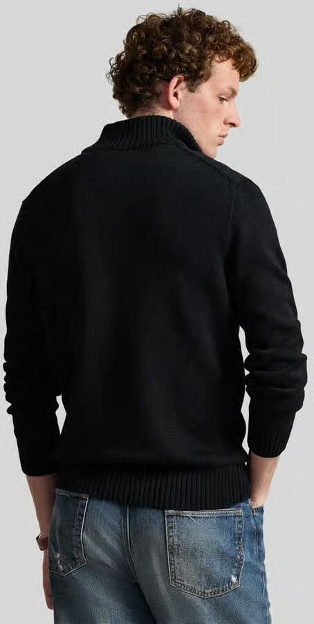 Polo Ralph Lauren Zwarte Katoenen Trui met Hoge Kraag Black Heren - Foto 8