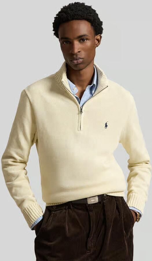 Polo Ralph Lauren Beige Cotton Quarter-Zip Jumper Andover Cream Beige Heren - Foto 10