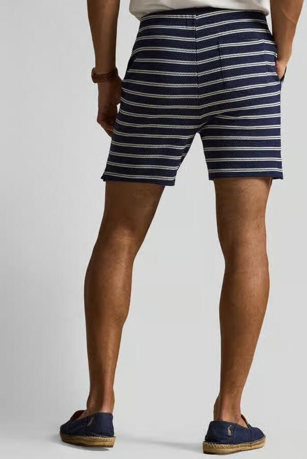 Polo Ralph Lauren regular fit short van katoenmix met gaatjesmotief-strepen