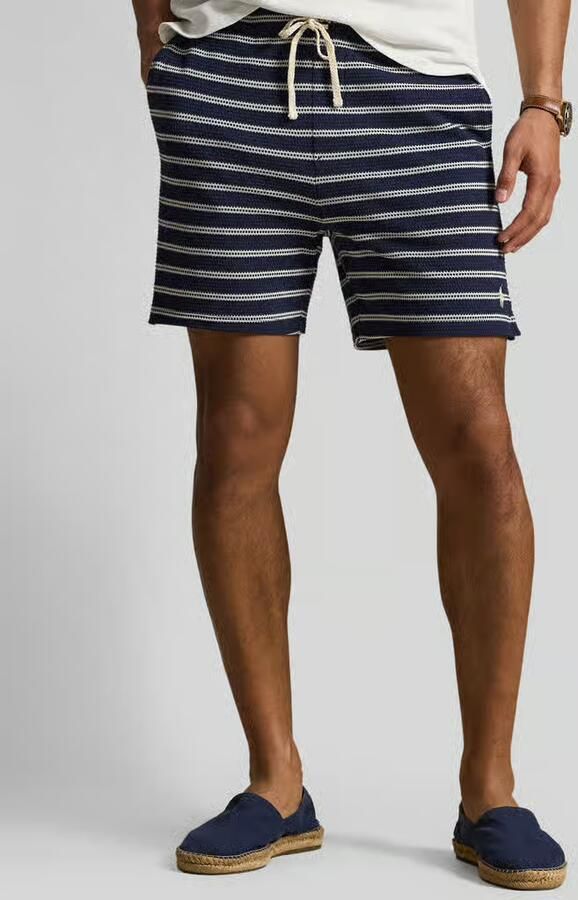 Polo Ralph Lauren regular fit short van katoenmix met gaatjesmotief-strepen - Foto 4