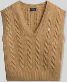 Ralph Lauren Punto Polo slv vn po-sleeveless-pullover 211949994001 collection camel Brown Dames - Foto 2