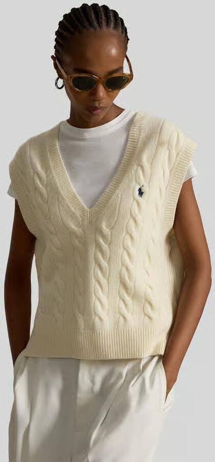 Polo Ralph Lauren Spencer van een mix van wol en kasjmier met V-hals - Foto 9