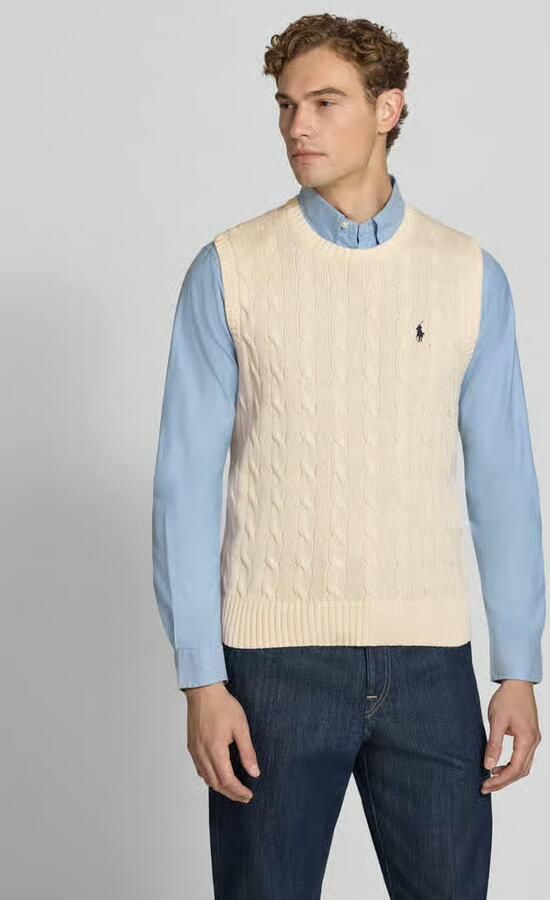 Polo Ralph Lauren Spencer met kabelpatroon en labelstitching - Foto 3