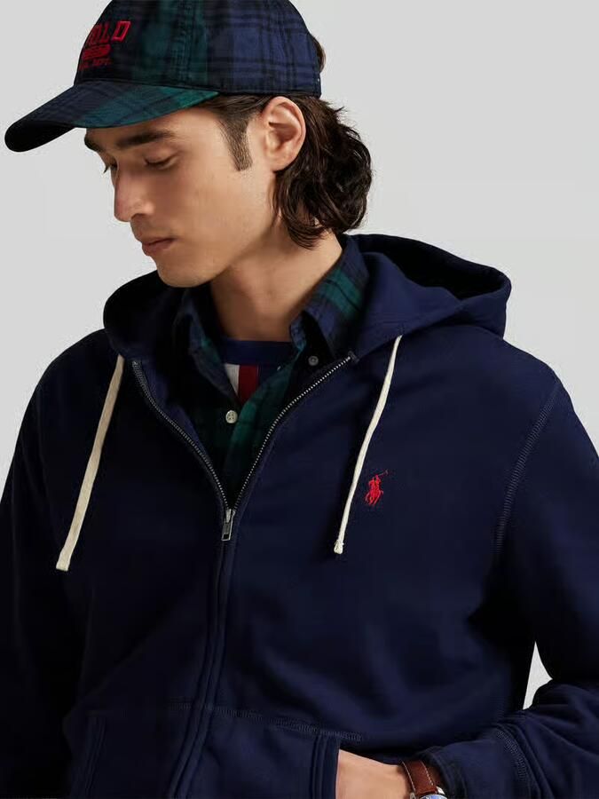 Polo Ralph Lauren Blauwe Sweater met Trekkoord Capuchon Blue Heren