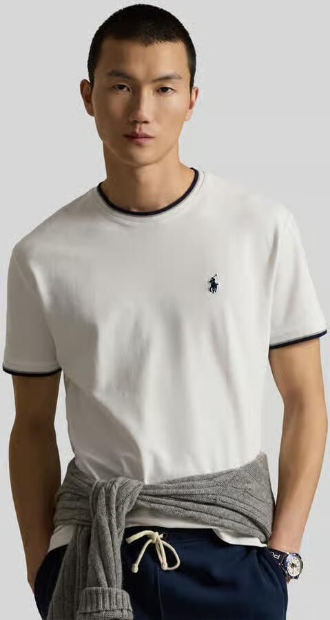 Polo Ralph Lauren regular fit T-shirt van katoenmix met contrasterende strepen - Foto 3