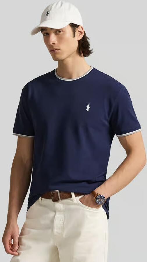 Polo Ralph Lauren regular fit T-shirt van katoenmix met contrasterende strepen - Foto 2