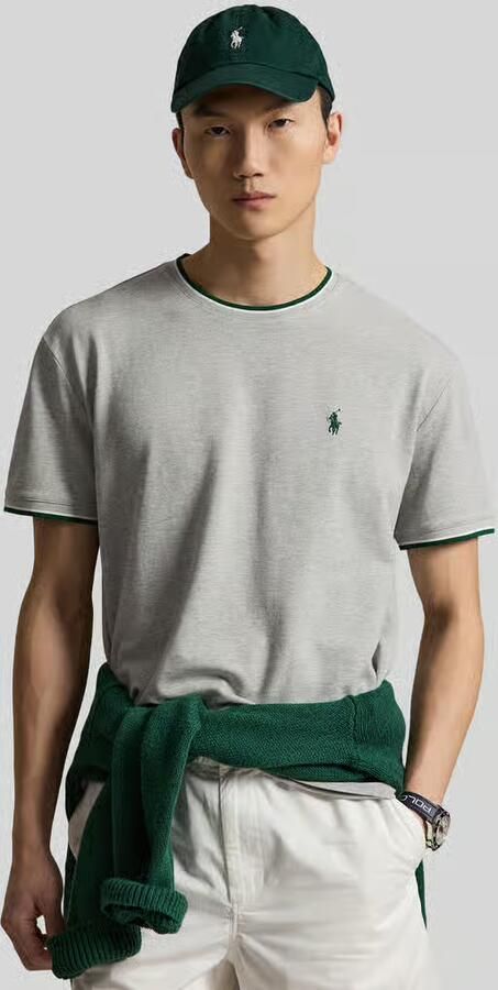 Polo Ralph Lauren regular fit T-shirt van katoenmix met contrasterende strepen - Foto 3