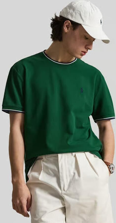 Polo Ralph Lauren regular fit T-shirt van katoenmix met contrasterende strepen - Foto 3