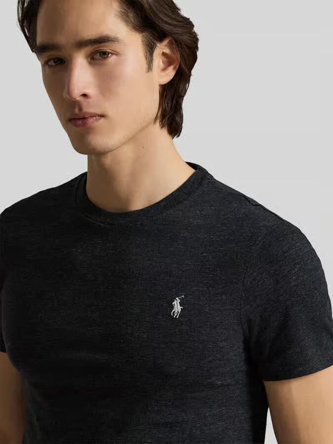 Polo Ralph Lauren Custom Slim Fit T-shirt Zwart Marl Heather Blue Heren - Foto 2