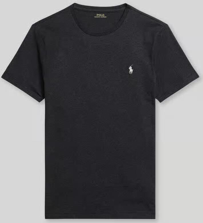 Polo Ralph Lauren Custom Slim Fit T-shirt Zwart Marl Heather Blue Heren