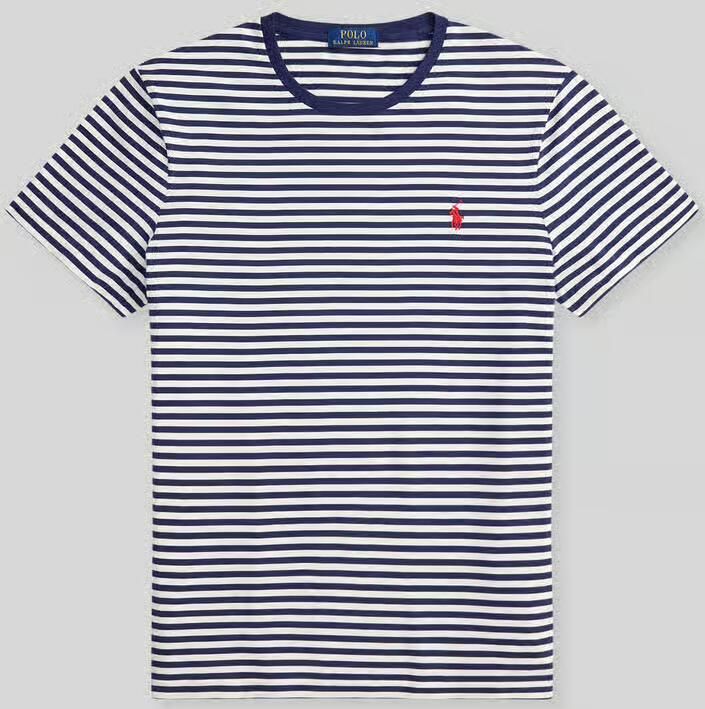 Polo Ralph Lauren T-shirt Korte Mouw Custom Slim Fit Striped T-Shirt Navy White