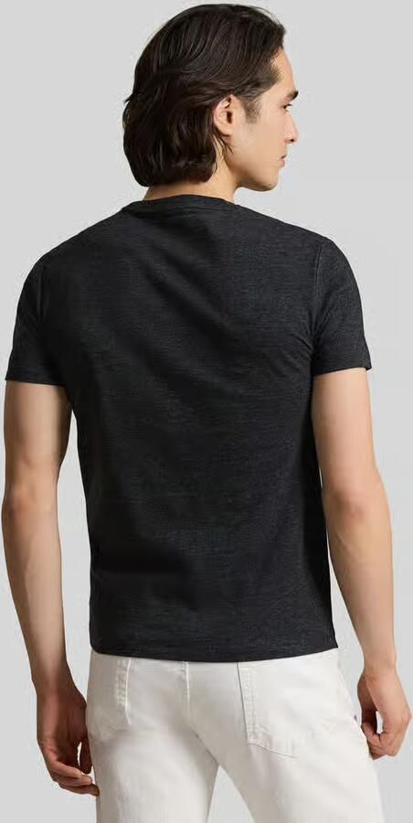 Polo Ralph Lauren Custom Slim Fit T-shirt Zwart Marl Heather Blue Heren