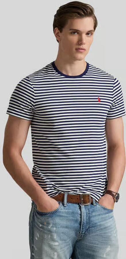 Polo Ralph Lauren T-shirt Korte Mouw Custom Slim Fit Striped T-Shirt Navy White - Foto 4