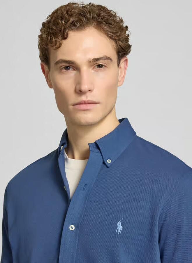 Polo Ralph Lauren Overhemd Lange Mouw CHEMISE AJUSTEE COL BOUTONNE EN POLO FEATHERWEIGHT