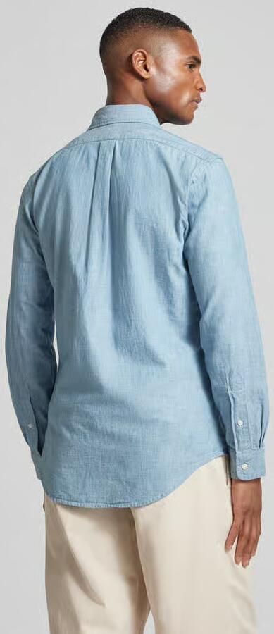 Polo Ralph Lauren Overhemd Lange Mouw CHEMISE AJUSTEE EN CHAMBRAY DENIM COL BOUTONNE LOGO PONY PLAYER - Foto 10